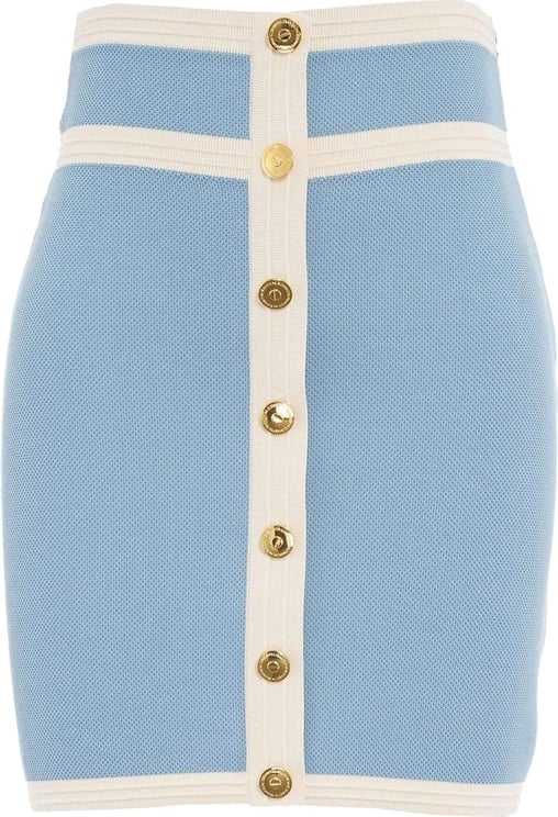 Elisabetta Franchi Mini Skirt Blue Blauw