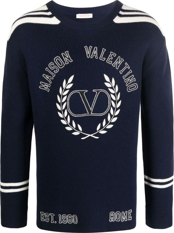 Valentino Valentino Wool Logo Sweater Blauw
