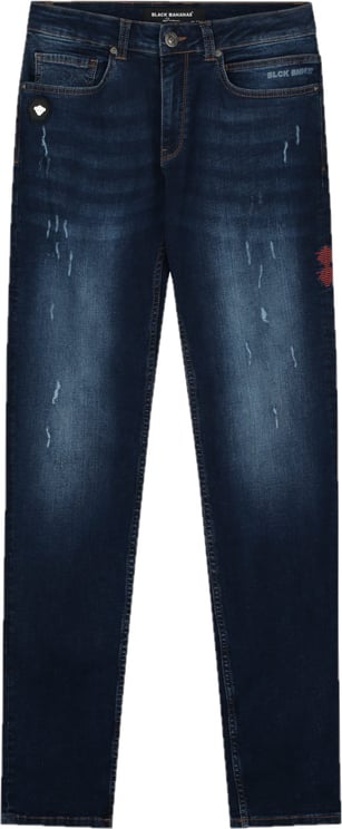 Black Bananas Don Scratched Jeans Blauw Blauw