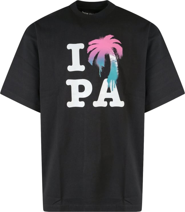 Palm Angels Organic cotton t-shirt with I Love PA print Wit