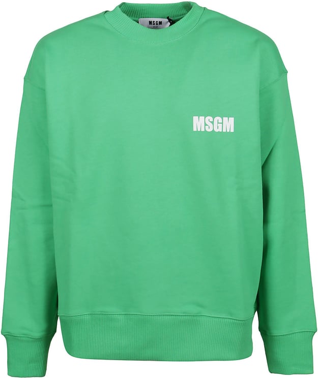 MSGM Logo Print Sweatshirt Green Groen