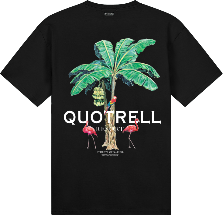 Quotrell Resort T-shirt | Black / White Zwart