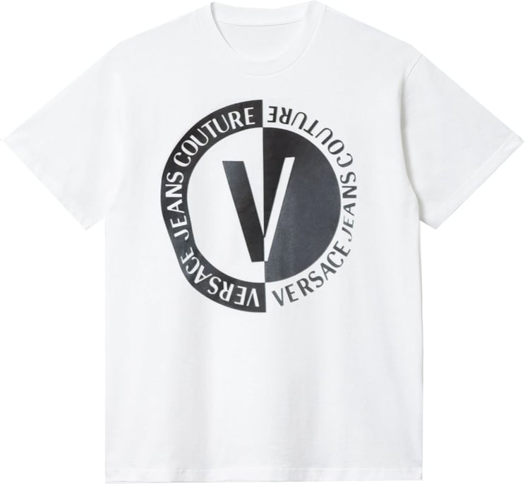 Versace Jeans Couture T-shirt Man New V Emblem 74gahi07.003 Wit