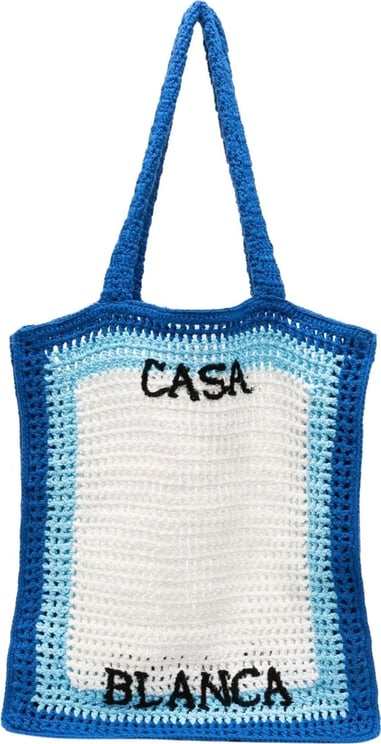 Casablanca Crochet Tennis Bag Blauw