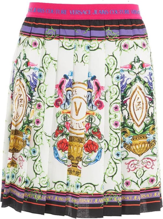Versace Pleated Skirt White Wit