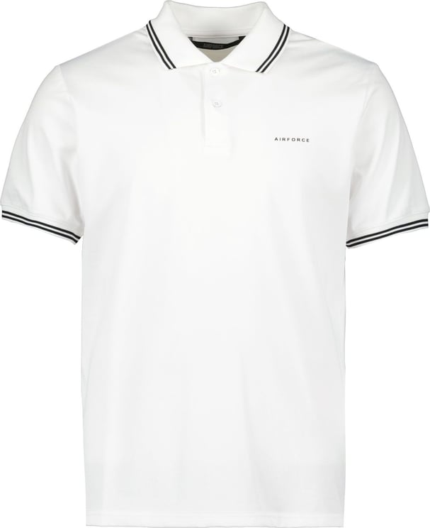 Airforce Polo Double Stripe Wit