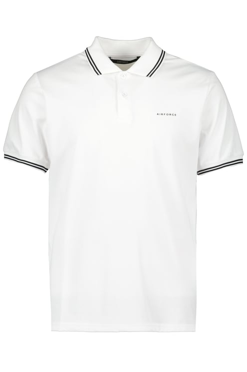 Airforce Polo Double Stripe Wit