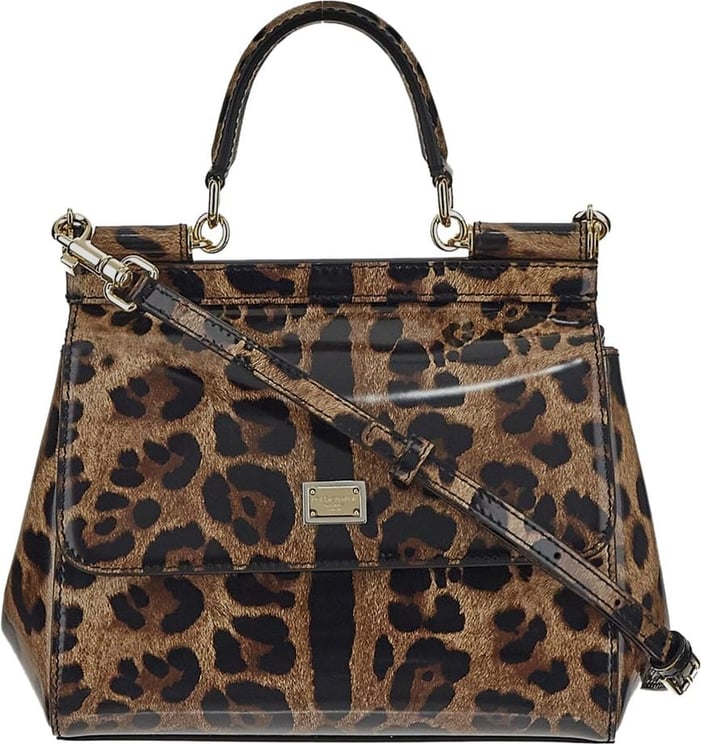 Dolce & Gabbana Small Sicily Bag In Leopard Print Bruin