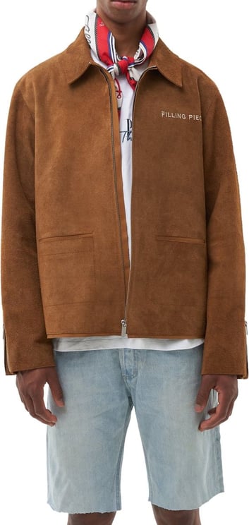 Filling Pieces Leather Jacket Suede Camel Bruin