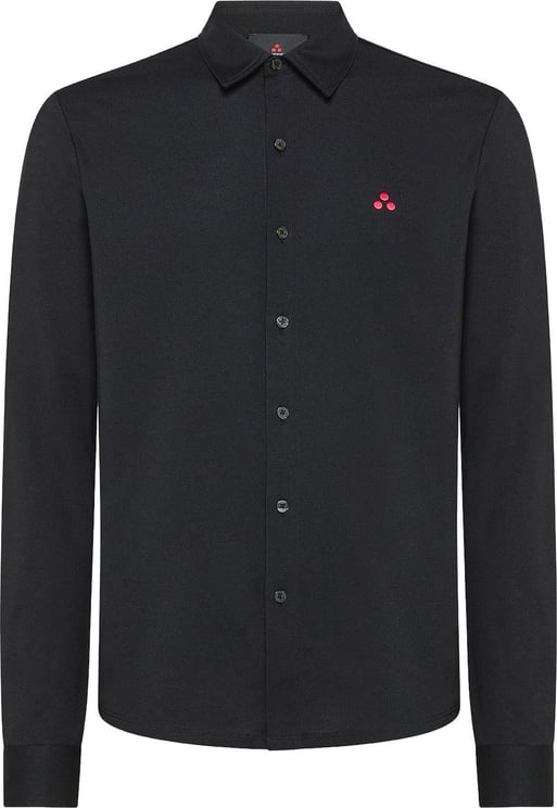 Peuterey OROVA - Comfortabel overhemd van katoen en zijde Zwart