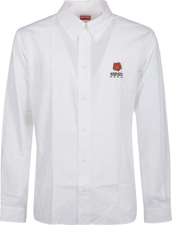 Kenzo Boke Flower Crest Casual Shirt White Wit