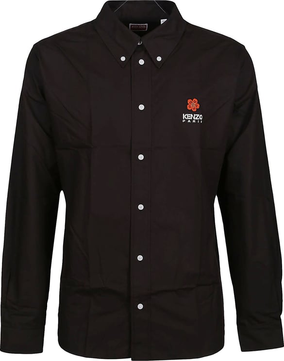 Kenzo Boke Flower Crest Casual Shirt Black Zwart