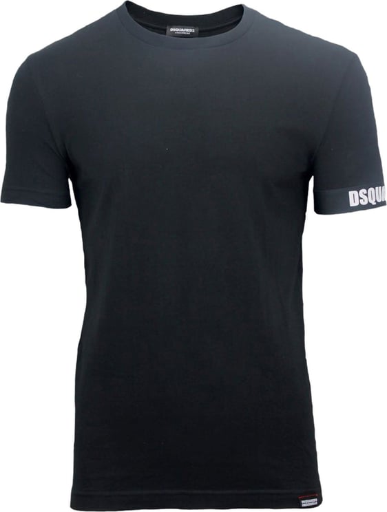 Dsquared2 Tape Logo T-shirt Black Zwart