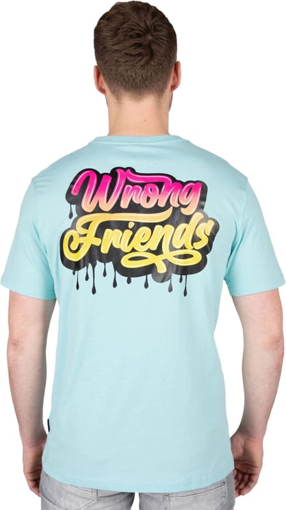 Wrong Friends Nerja t-shirt - Blauw Blauw