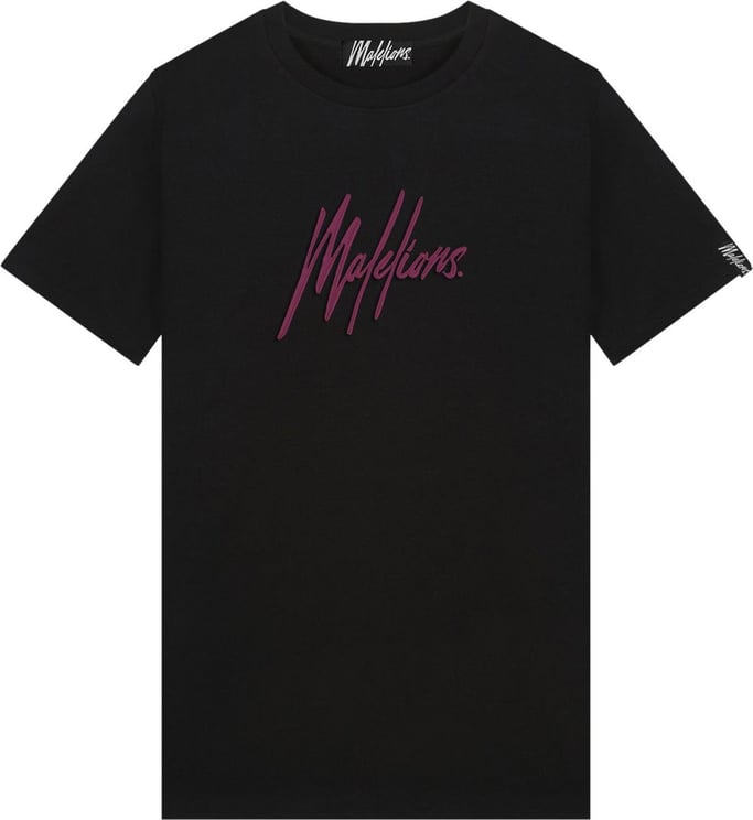 Malelions Essentials T-Shirt - Black/Cherry Zwart