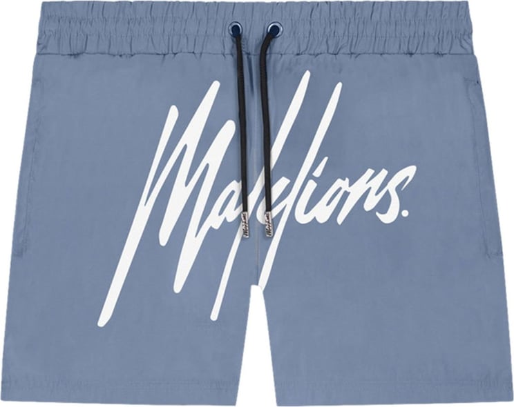 Malelions Essentials Swimshort - Stone Blue/W Blauw