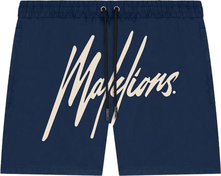 Malelions Essentials Swimshort - Navy/Beige Blauw