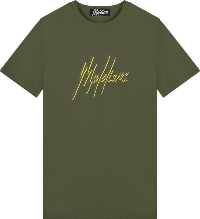 Malelions Duo Essentials T-Shirt - Army/Yello Groen