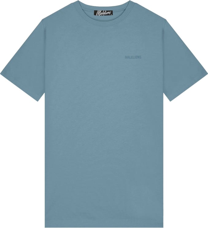 Malelions Logo T-Shirt - Smoke Blue Blauw