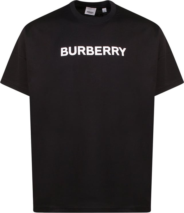 Burberry Cotton t-shirt with frontal logo Zwart