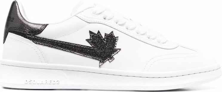 Dsquared2 Boxer Glitter Leaf Logo Sneakers Wit