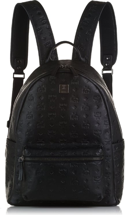MCM Medium Stark Visetos Backpack. Zwart