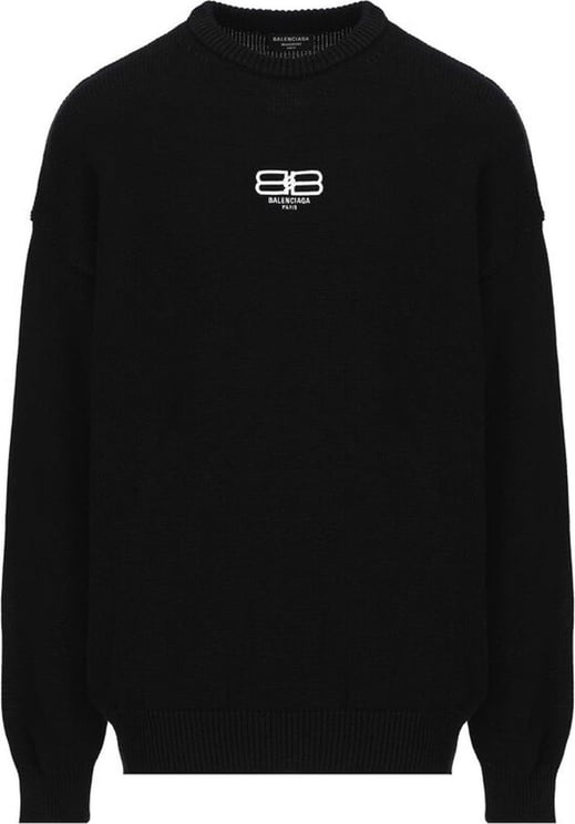 Balenciaga Balenciaga Cotton Logo Sweater Zwart