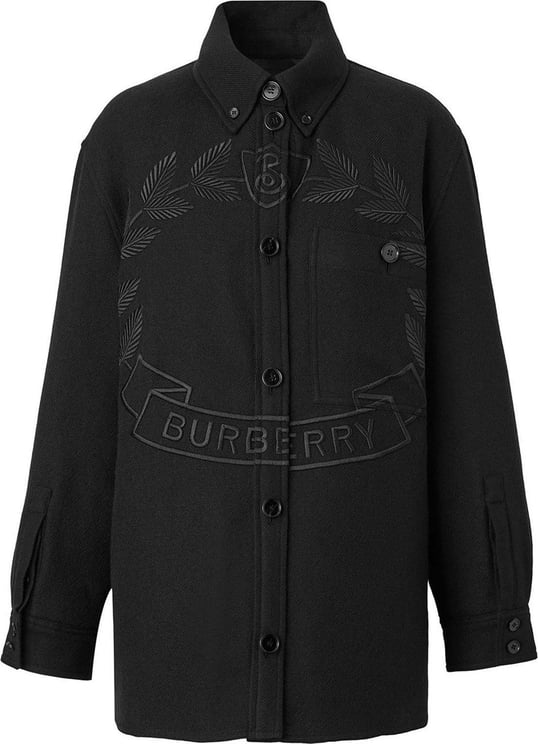 Burberry Burberry Embroidered Layered Jacket Zwart