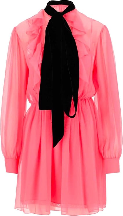 Gucci Gucci Flared Silk Dress Roze