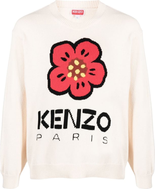 Kenzo Boke Flower Jumper Summer Cotton Off White Wit