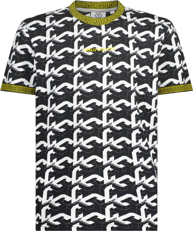 Carlo Colucci C3360 201 T-Shirt Heren Zwart Zwart