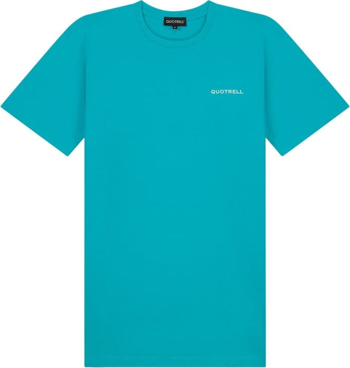 Quotrell Worldwide T-shirt | Aqua/white Blauw