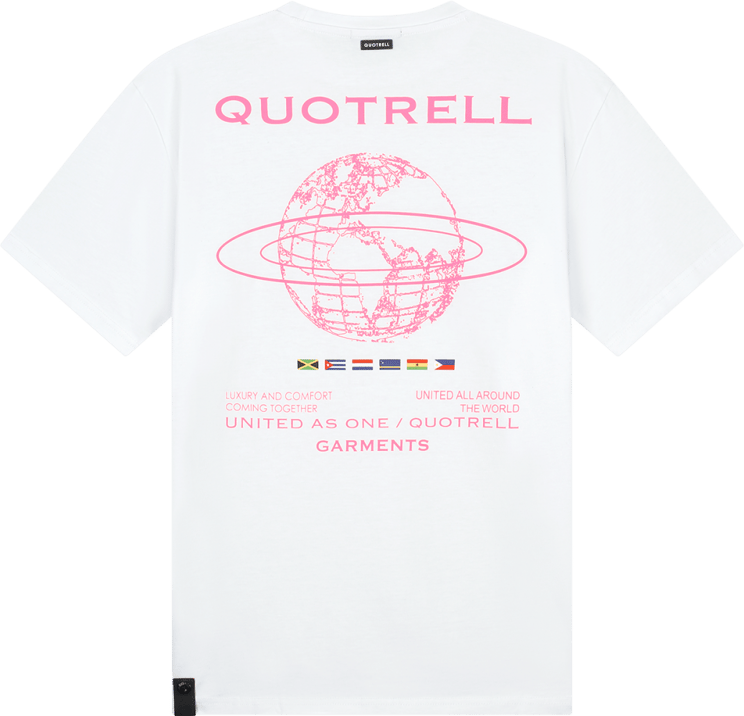 Quotrell Worldwide T-shirt | White / Pink Wit