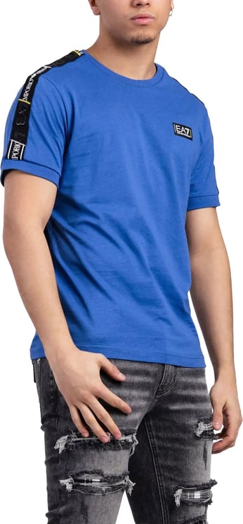 Emporio Armani EA7 Multi Logo T-Shirt Heren Blauw Blauw
