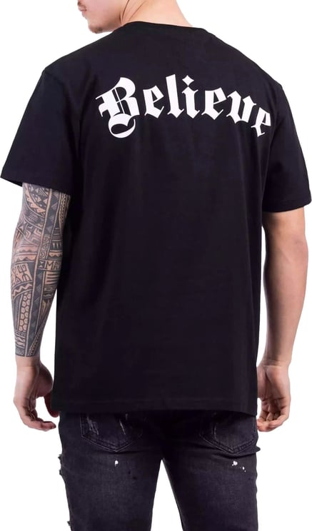 24 Uomo Believe T-Shirt Heren Zwart Zwart