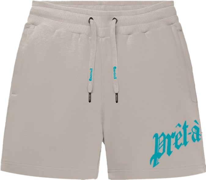 Quotrell Miami Shorts | Taupe/neon Aqua
