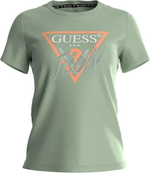 Guess Icon T-Shirt Dames Groen Groen
