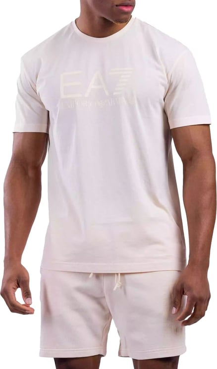 Emporio Armani EA7 Big Chest Logo T-Shirt Heren Beige Beige