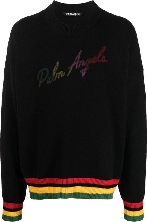 Palm Angels Palm Angels Logo Cashmere Sweater Zwart