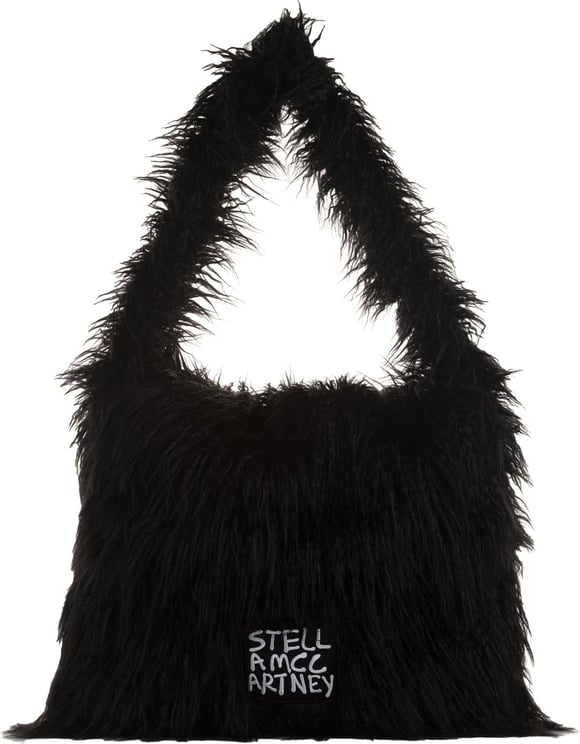 Stella McCartney x Ed Curtis Faux Fur Shoulder Bag. Zwart