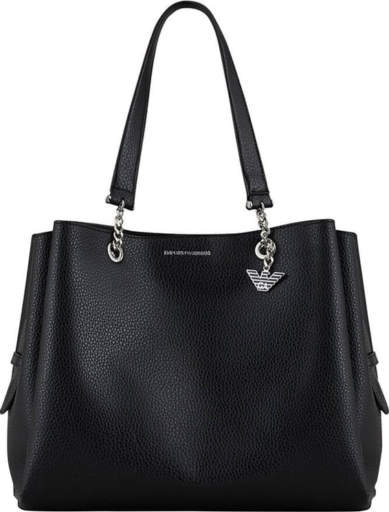Emporio Armani Emporio armani black faux leather shopping bag Zwart