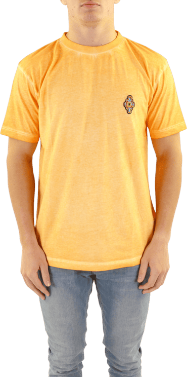 Marcelo Burlon Heren Sunset Cross Regular T-Shirt Geel