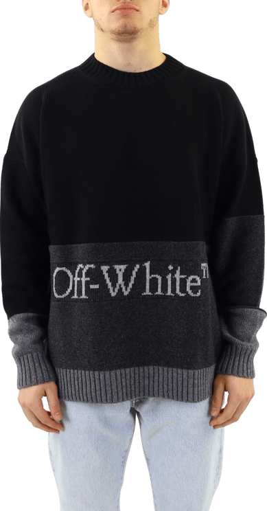 OFF-WHITE Blocked Knit Crewneck Grijs