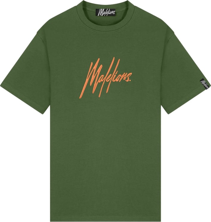 Malelions Essentials T-Shirt - Army/Orange Groen