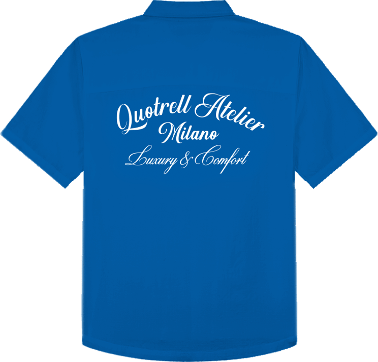 Quotrell Atelier Milano Cotton Shirt | Royal Blue/white Blauw