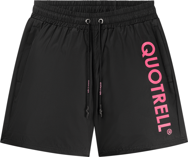 Quotrell Maui Swimshorts | Black / Neon Pink Zwart