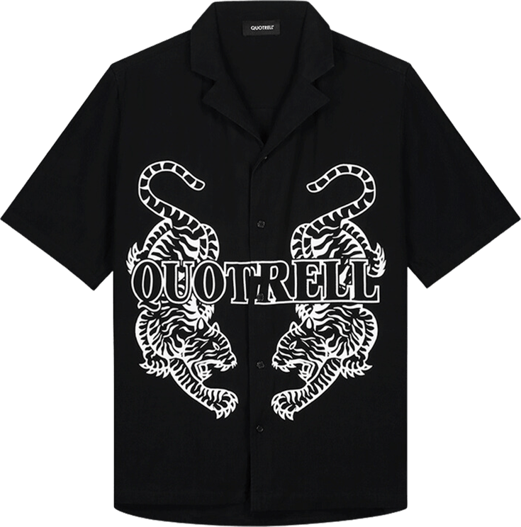Quotrell Laos Shirt | Black/white Zwart