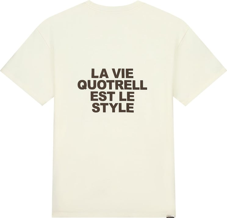 Quotrell La Vie T-shirt | Off White/brown Wit