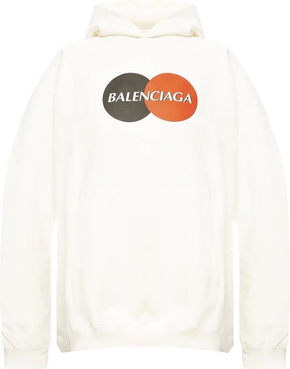 Balenciaga Balenciaga Logo Hooded Sweatshirt Wit