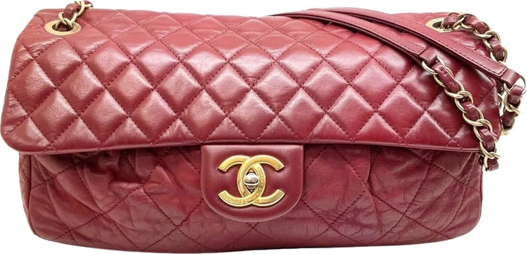 Chanel CC Timeless Lambskin Leather Single Flap Bag Rood